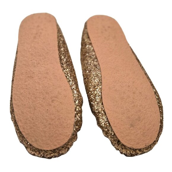 Crewcuts by J.Crew Kid's Gold and Pink Slippers w white Size K3 - Picture 5 of 8